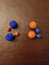 Crystal Orange front-back earrings